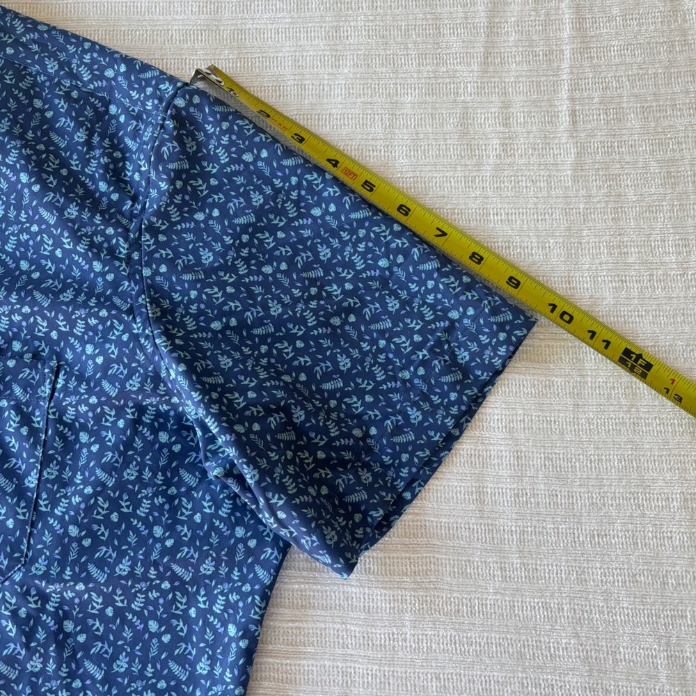 Mizzen+Main Leeward Trim Fit Short Sleeve Shirt XL Navy Blue Floral 1WS-0043-T - Picture 9 of 10